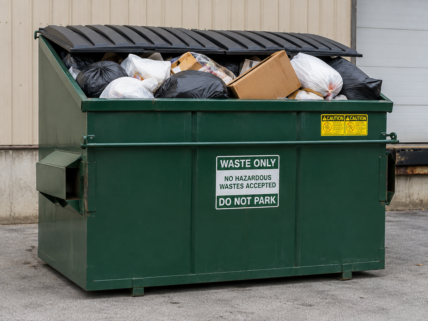 Full dumpster before service